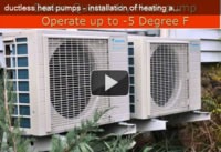 Actual HVAC installation of ductless mini split air conditioning / heat pump
